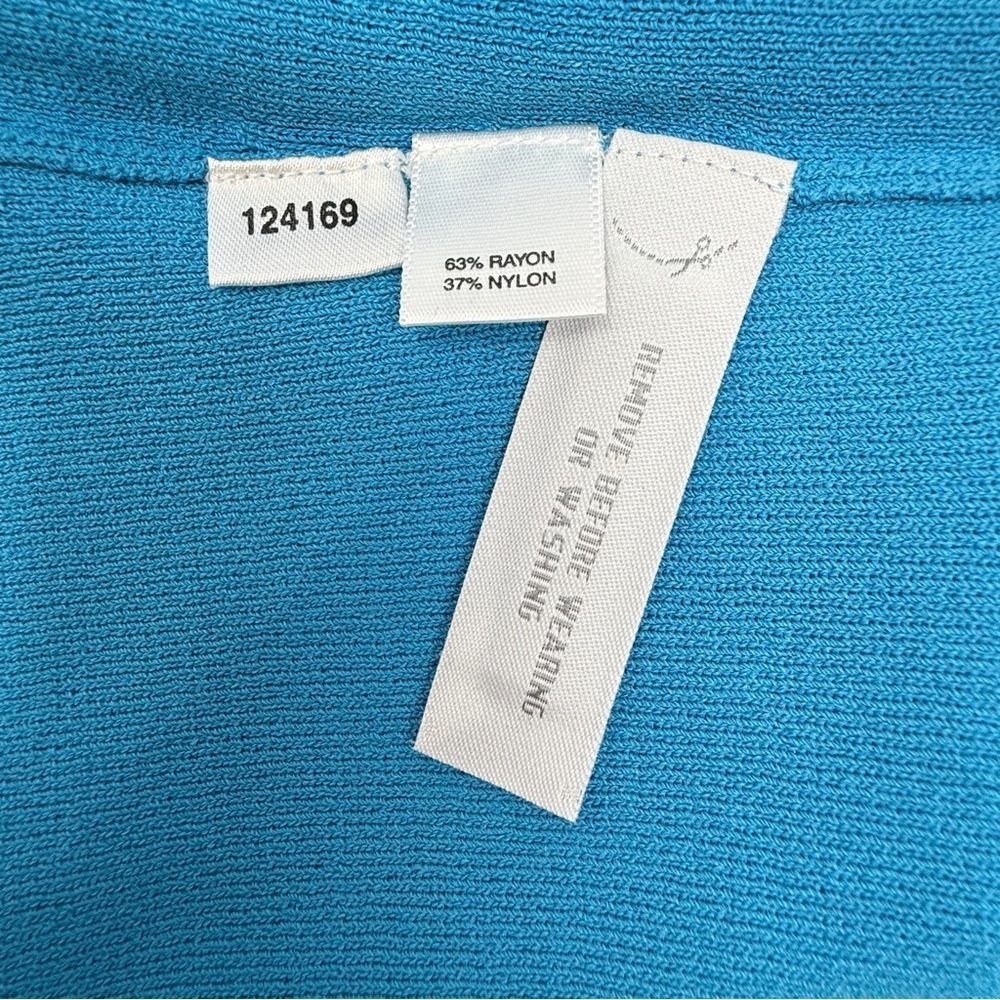 Ann Taylor XS Knit Tank Top Blue with Bow Front - Picture 8 of 12